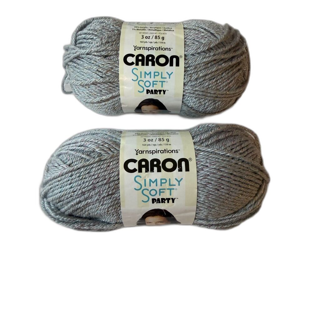 Caron - Simply Soft  PartyYarn- Yarnspirations -  Silver Sparkle